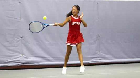 Madison Liu hits a forehand