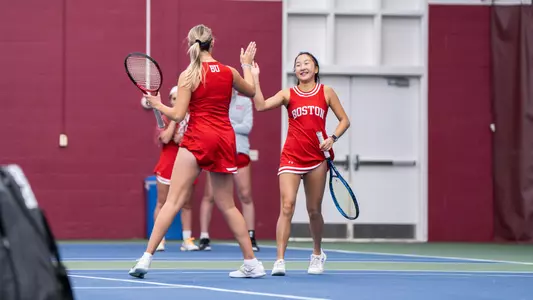 Madison Liu and Blanka DeMicheli high five