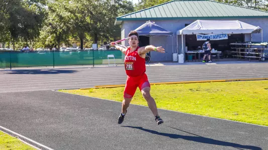 Owen Faulha throwing a javelin