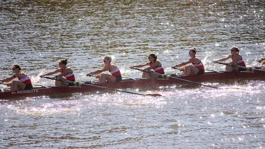 Photo of the BU Lightweight Rowing 8+ at the Head of the Charles.