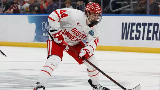 Cole Hutson playing hockey