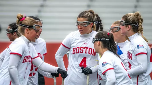 WLAX Team Huddle Against Loyola