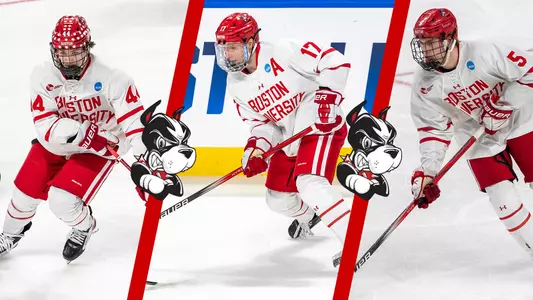 Action photos of Cole Hutson, Quinn Hutson and Tom Willander