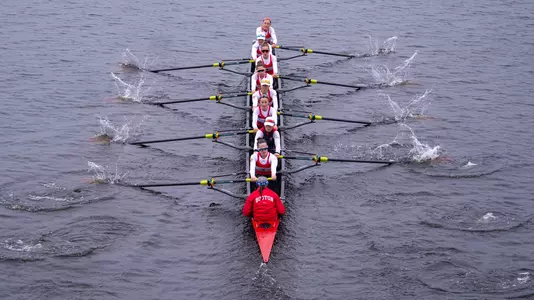 Lightweight Rowing Varsity 8 Action on Charles River