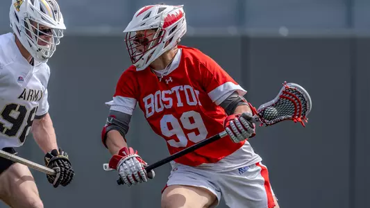 Andrew Pape playing lacrosse