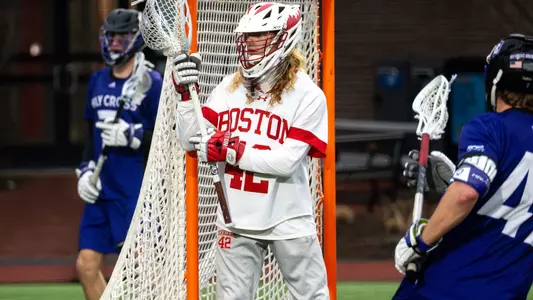 Connor Phillips playing lacrosse