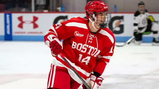 Mick Frechette smiling during pregame warmups
