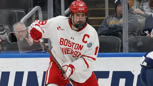 Shane Lachance playing hockey