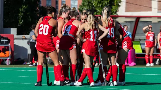 FH huddle vs. Quinnipiac