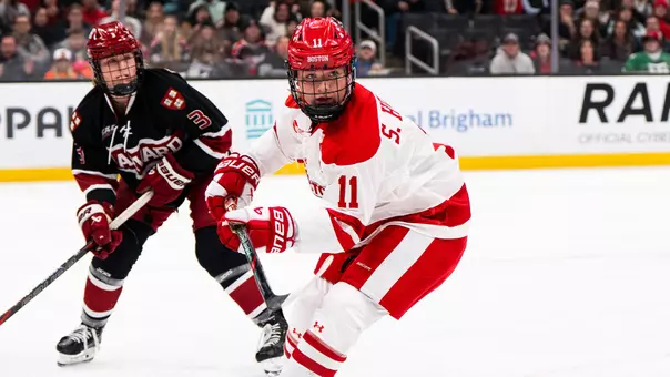 Sydney Healey skates vs. Harvard in the 2026 Beanpot title