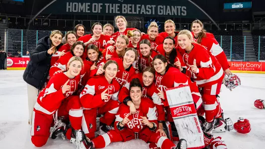 Women's ice hockey celebrated Belpot Win 2026