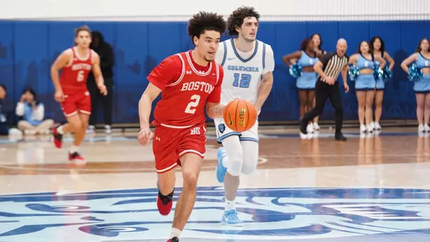 Chance Gladden dribbles the ball up the court at Columbia