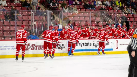 BU MIH Celebrating a Jack Harvey Goal at UMass