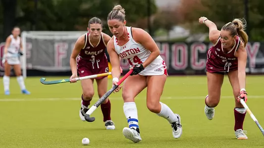 Molly Driscoll controls the ball vs. Boston College