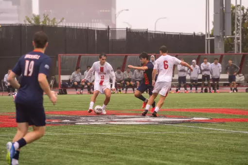 Lapo Romieri plays soccer against Bucknell