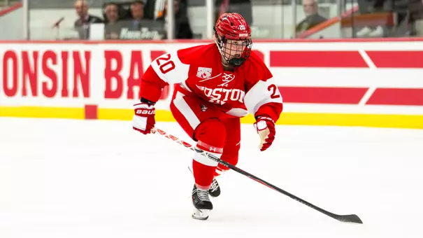 Lo Lachapelle playing hockey at Wisconsin