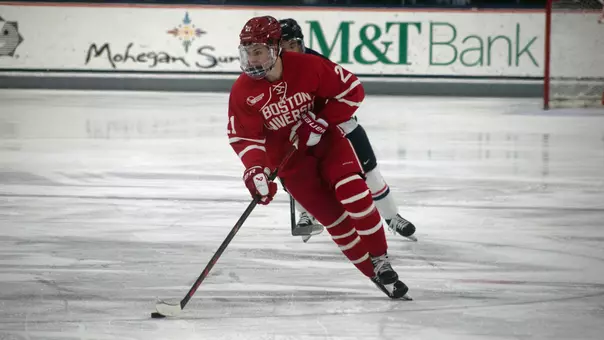 Ryder Ritchie playing hockey at UConn