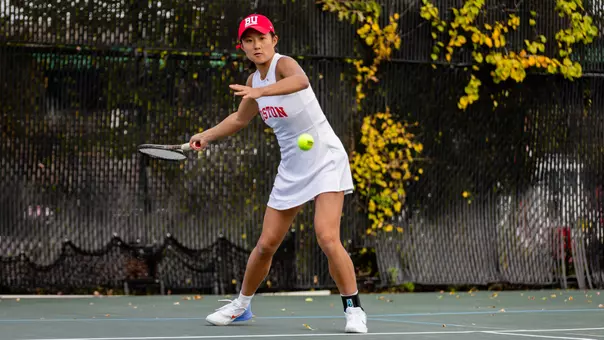 Nancy Liu hitting a forehand shot