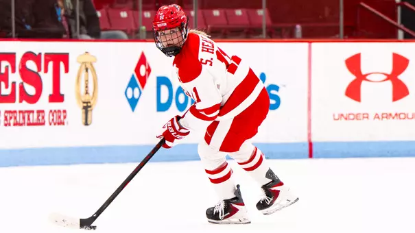 Sydney Healey playing hockey at Walter Brown Arena