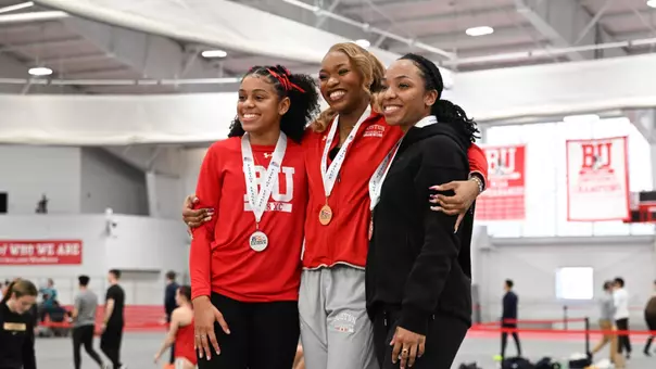 Peace Omonzane and Jada Smith on the Podium