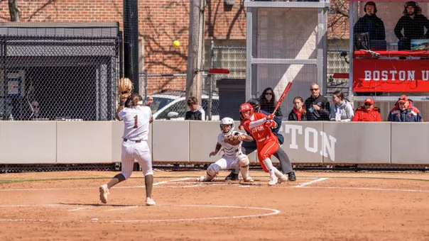 Brooke Deppiesse hits a ball toward the outfield