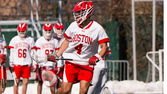 James Lapina playing lacrosse