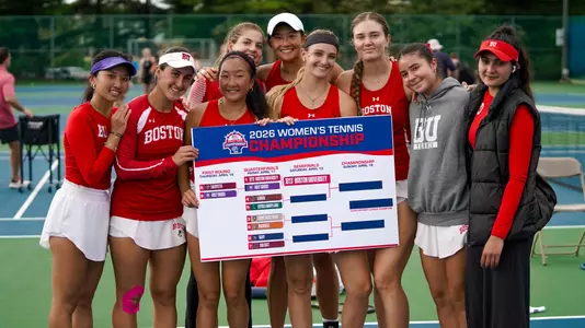 Women's tennis holds up the bracket after advancing to the Patriot League semifinals