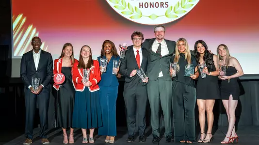 2026 Scarlet and White Major Award winners pose together for a group photo