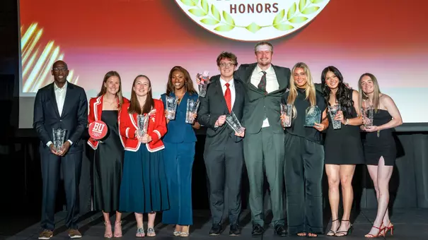 2026 Scarlet and White Major Award winners pose together for a group photo