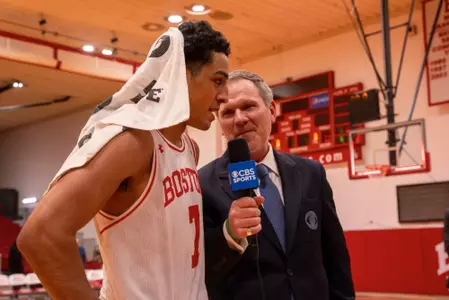 Azmar Abdullah during a postgame interview