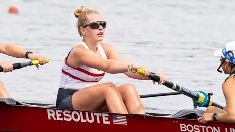 Maecy Rickman close up rowing