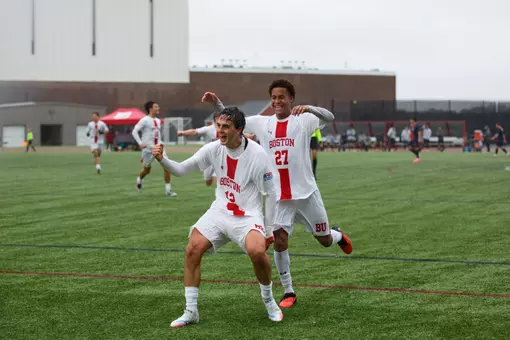 Lapo Romieri celebrates following his goal over Bucknell