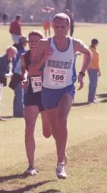 Senior Stefan Matschiner set a new meet record while winning the 3000-meter run, Saturday.