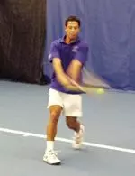 The doubles team of sophomore Joe Schmulian (pictured) and Michael Chamberlain clinched the doubles point at Georgia State, Thursday.