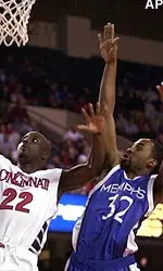 Marcus Moody goes up for a rebound in Memphis' Conference USA semifinal loss to Cincinnati Friday.