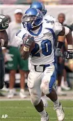 Memphis running back DeAngelo Williams (20) runs for a long gain during the second quarter.