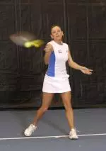 Kristin Noble picked up Memphis' only singles win at No. 5 in the loss to DePaul, Friday.