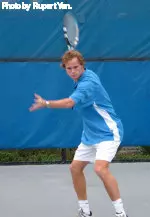 Junior James Spence picked up his first win at No. 1 singles, Saturday.