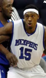 DePaul's Marlon Brumfeld attempts to put a hold on Joey Dorsey during the first half at the FedEx Forum.