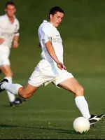 Senior Stephen Cooling played effectively in the midfield on Sunday after getting three-stitches in Friday's game.