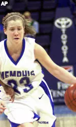 Devin Necaise drives to the basket against Georgia. (AP Photo/The Commercial Appeal, Justin Shaw)