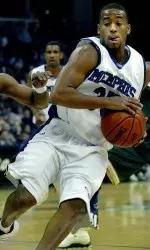 Darius Washington Jr. drives against the UAB defense during the first half.