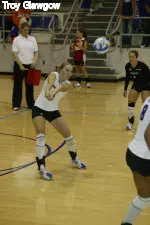 Christine Bach led all players with 25 digs in Memphis' 3-1 victory of Houston Sunday afternoon.