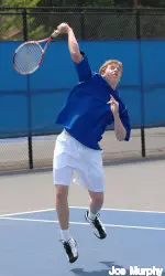 Spencer Heflin went 2-0 in his collegiate home opener, winning at No. 6 singles and No. 3 doubles against UT Martin.