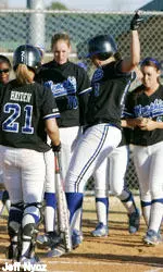 Senior Bridgette McNulty hit a two-run single and sophomore Kimmi Hayden hit a solo home run in a 15-3 loss to Houston on Sunday.