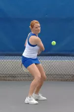 Christina Wieser won matches at No. 1 doubles and No. 3 singles, Thursday. Wieser and Zafir have now won three of their last four doubles matches.