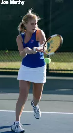 Amanda Brown's first career singles win at No. 1 sealed a Memphis victory in the Lady Tigers' season opener.