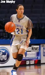 Jessica Hall scored 20 points, but it wasn't enough as Memphis fell short of upsetting second-place Houston, 70-54.