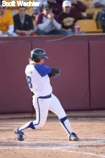 Sophomore Leigh Rowan singled in the fifth inning against Oklahoma.