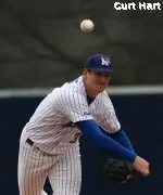 Will Hudgens allowed one run on five hits and struck out five to record his first win of the year.